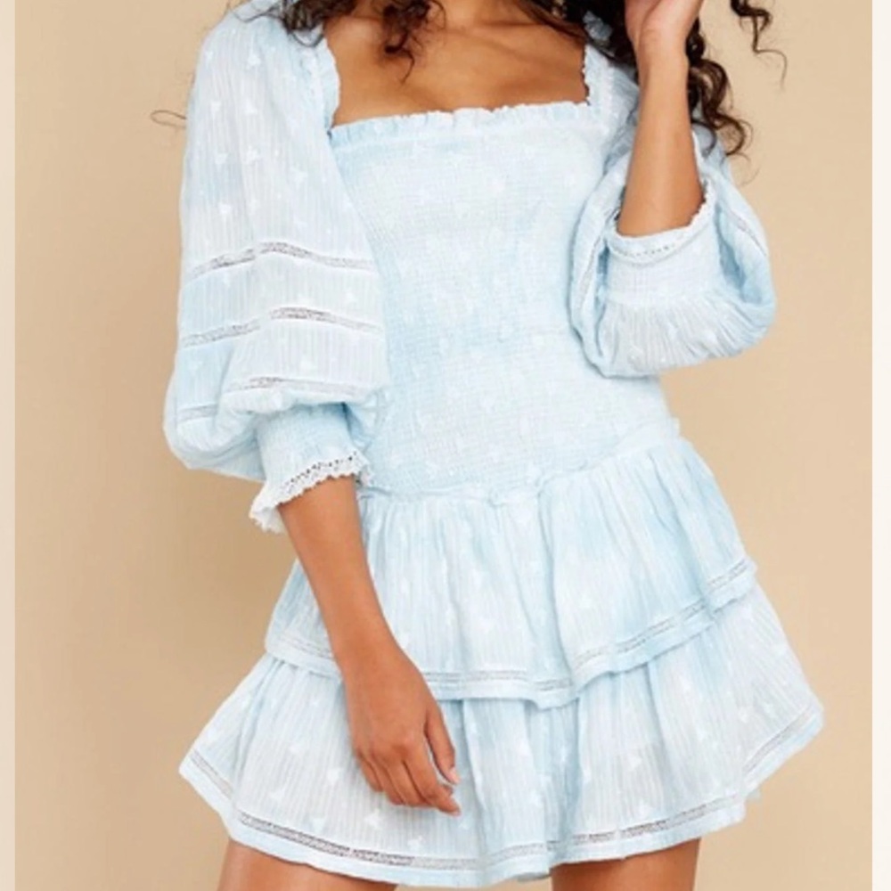LoveShackFancy Raelynn Smocked Mini Dress